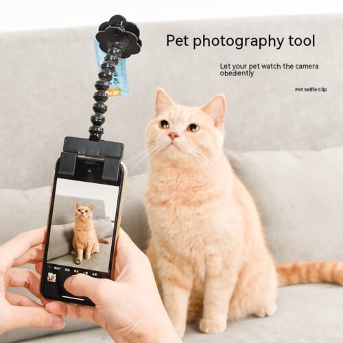 Pet Selfie Stick for Cats & Dogs, for Mobile & Cell Phones with a Treat Holder